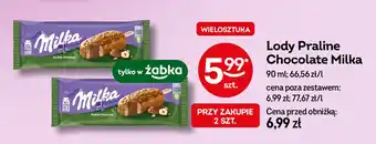 Żabka Lód praline chocolate Milka ice cream oferta