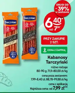 Żabka Kabanosy wieprzowe Tarczyński exclusive oferta