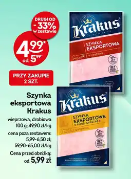 Żabka Szynka eksportowa z piersi kurczaka Krakus animex oferta