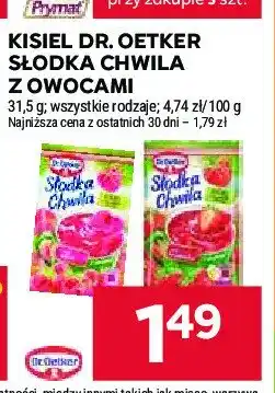 Stokrotka Kisiel malinowy z kawałkami owoców Dr. oetker słodka chwila oferta