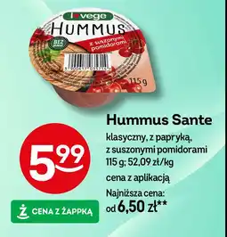 Żabka Hummus z papryką na ostro Sante i love vege oferta