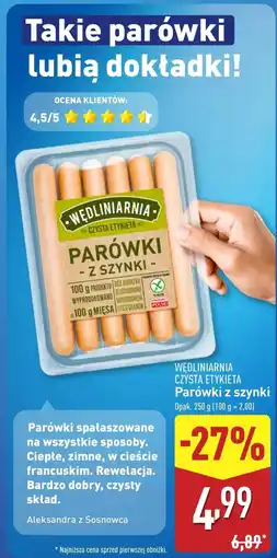 ALDI Parówki Wędliniarnia oferta