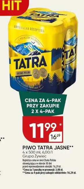 Chata Polska Tatra Piwo jasne pełne 4 x 500 ml oferta