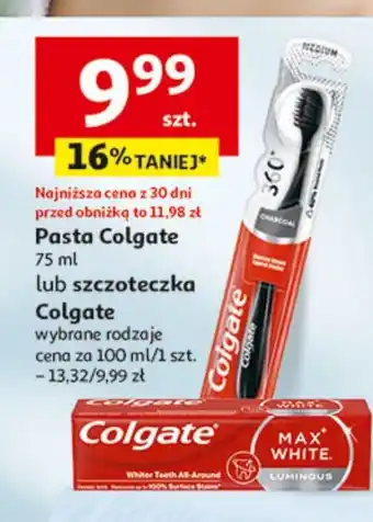 Auchan Szczoteczka do zębów charcoal Colgate 360 oferta