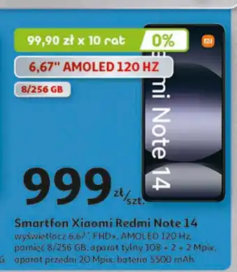 Auchan Smartof redmi note 14 6/128 gb czarny Xiaomi oferta