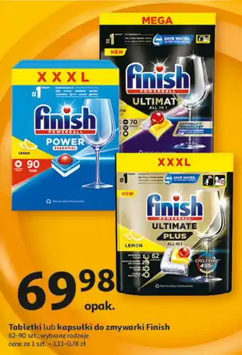 Auchan Tabletki do zmywarek lemon Finish Ultimate Plus oferta