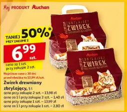 Auchan Żwirek drewniany zbrylający Auchan Różnorodne (Logo Czerwone) oferta