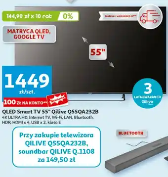 Auchan Telewizor led 55 q55qa232b Qilive oferta