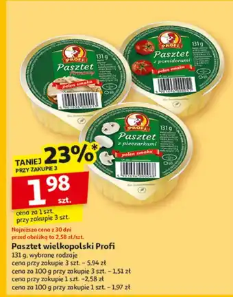 Auchan Pasztet z drobiem i pomidorami Profi Wielkopolski oferta