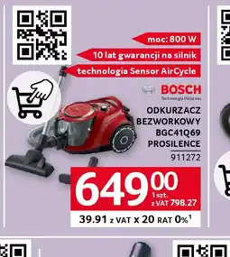 Selgros Odkurzacz Bosch BGC41Q69 ProSilence oferta