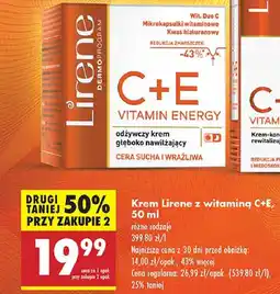 Biedronka Odżywczy krem głeboko nawilżający Lirene C+E Pro Vitamin Energy oferta