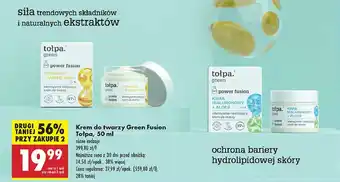 Biedronka Krem do twarzy kwas hialuronowy + aloes Tołpa Green Power Fusion oferta