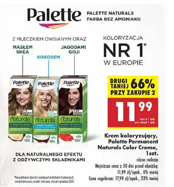 Biedronka Farba do włosów 3-68 Palette Permanent Naturals Color Creme oferta