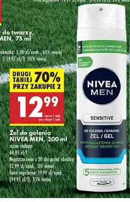 Biedronka Żel do golenia natychmiastowa ochrona Nivea Men Sensitive oferta