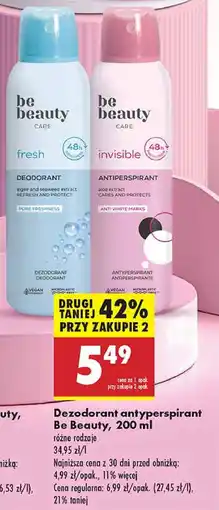 Biedronka Dezodorant invisible Be Beauty Care oferta