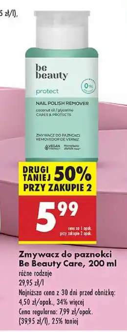 Biedronka Zmywacz do paznokci protect Be Beauty oferta