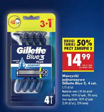 Biedronka Maszynka do golenia Gillette Blue 3 Plus oferta