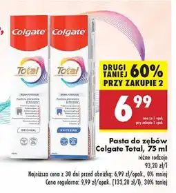 Biedronka Pasta do zębów whitening Colgate Total oferta