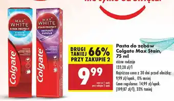 Biedronka Pasta do zębów purple reveal Colgate Max White oferta