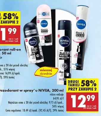 Biedronka Antyperspirant clear Nivea Invisible Black & White oferta