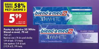 Biedronka Pasta do zębów classic fresh Blend-A-Med 3D White oferta