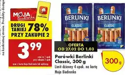 Biedronka Parówki classic Morliny Berlinki oferta