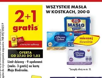 Biedronka Masło ekstra bez laktozy Mleczna Dolina oferta