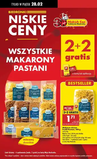 Biedronka Makaron spaghetti bezglutenowe Pastani oferta