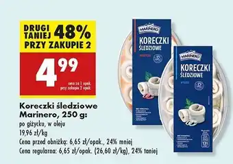 Biedronka Koreczki śledziowe w oleju Marinero oferta