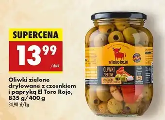 Biedronka Oliwki zielone z czosnkiem i papryką El Toro Rojo oferta