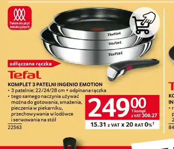 Selgros Komplet 3 patelni Tefal Ingenio Emotion oferta