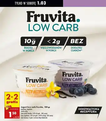 Biedronka Jogurt jagodowy Fruvita Low Carb oferta