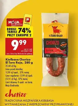 Biedronka Kiełbasa chorizo pikantna El Toro Rojo oferta