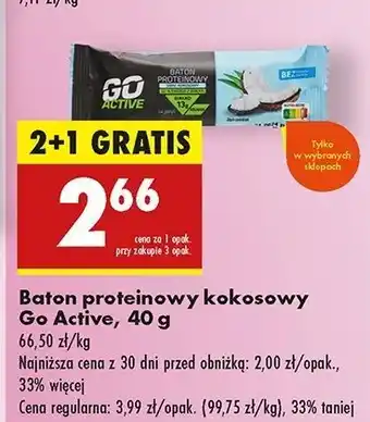 Biedronka Baton wysokobiałkowy kokosowy Go Active oferta