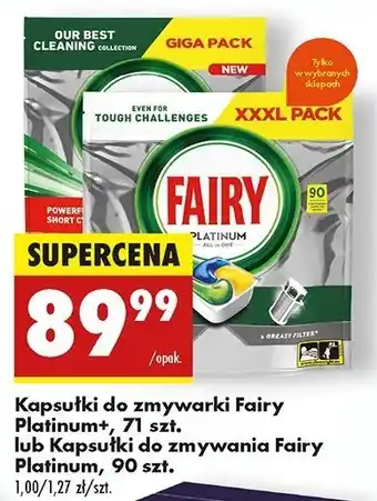 Biedronka Tabletki do zmywarki Fairy Platinum Plus oferta