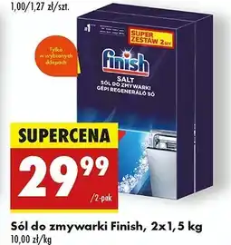 Biedronka Sól do zmywarki 5 x power Finish Classic oferta