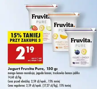 Biedronka Jogurt truskawka-banan-jabłko Fruvita Pure oferta