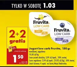 Biedronka Jogurt waniliowy Fruvita Low Carb oferta