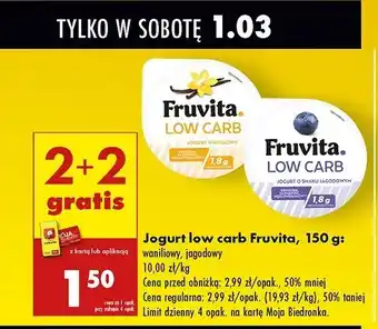 Biedronka Jogurt waniliowy Fruvita Low Carb oferta