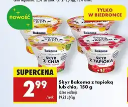 Biedronka Jogurt z tapioką malina Bakoma Skyr oferta