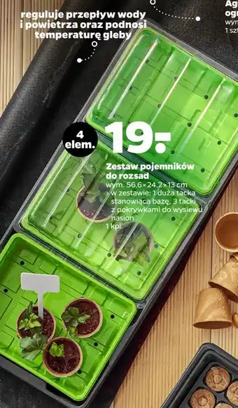 Netto Zestaw pojemników rozsadowych 56.6 x 24.2 13 cm oferta