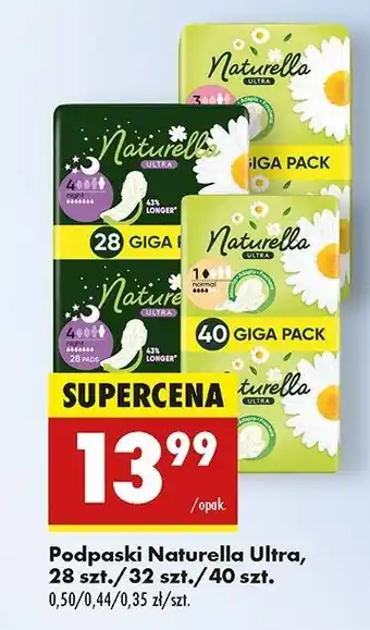 Biedronka Podpaski maxi Naturella Ultra oferta