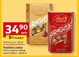 Auchan Lindt Lindor Praliny z czekolady mlecznej 337 g oferta