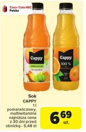 Carrefour Market Cappy 100 % sok pomarańczowy 1 l oferta