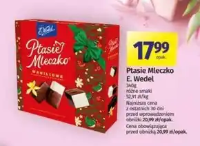 Społem E. Wedel Ptasie mleczko waniliowe w czekoladzie deserowej 340 g oferta