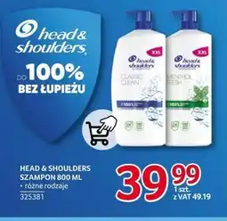 Selgros Head & Shoulders Menthol Fresh Codzienny Szampon Przeciwłupieżowy 800 ml z Pompką oferta