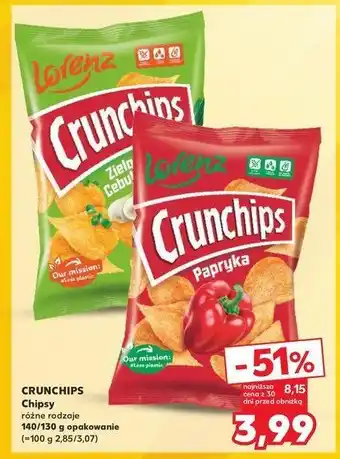 Kaufland Chipsy zielona cebulka Crunchips Crunchips lorenz oferta