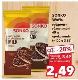 Kaufland Wafle ryżowe w czekoladzie gorzkiej Sonko oferta