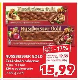 Kaufland Czekolada mleczna z całymi orzechami laskowymi Alpen gold nussbeisser gold oferta