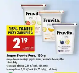 Biedronka Jogurt truskawka-banan-jabłko Fruvita pure Fruvitaland oferta